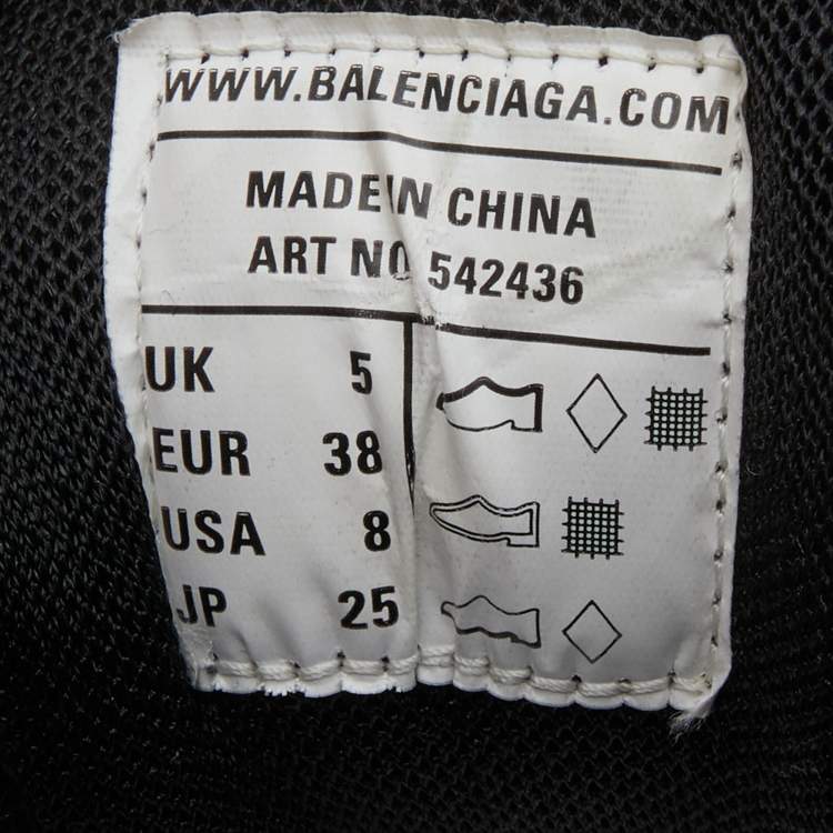 مملوكة مسبقًا Balenciaga Black Neoprene, Leather and Mesh Track Sneakers Size 38
