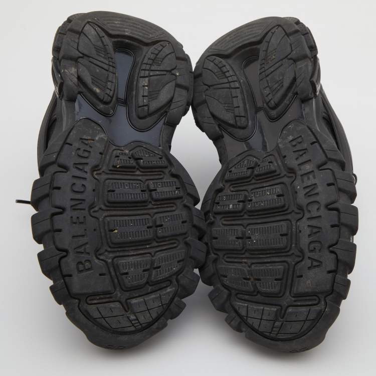 مملوكة مسبقًا Balenciaga Black Neoprene, Leather and Mesh Track Sneakers Size 38