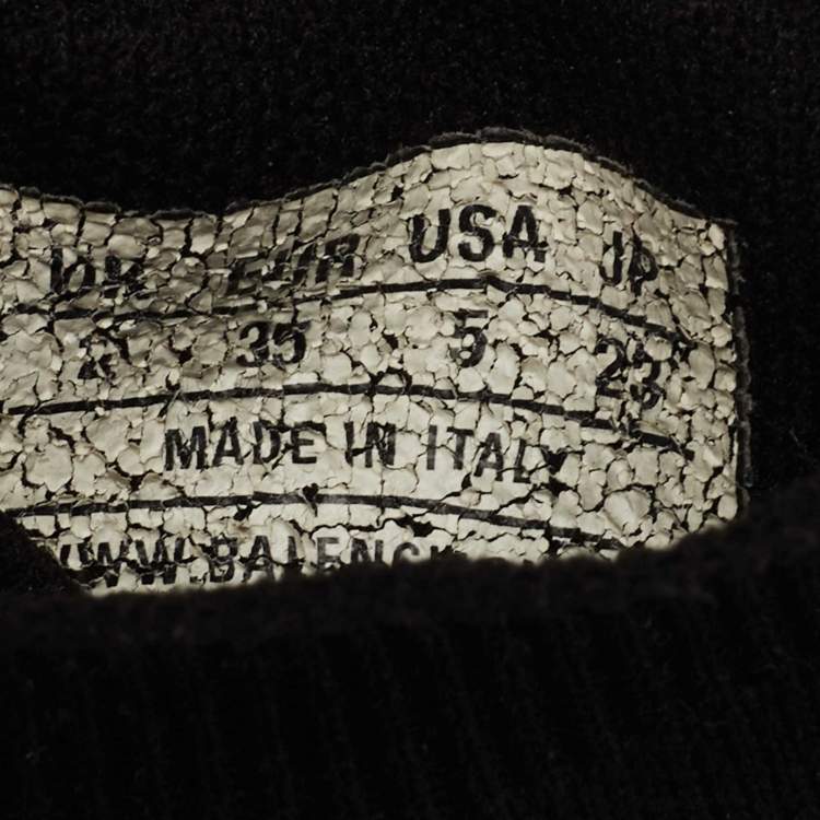 Pre Owned Balenciaga Black Knit Fabric Speed Trainer Sneakers Size 35
