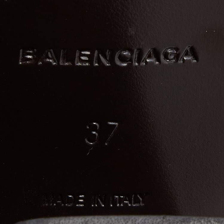 Pre Owned Balenciaga Navy Blue Leather Ankle Strap Sandals Size 37