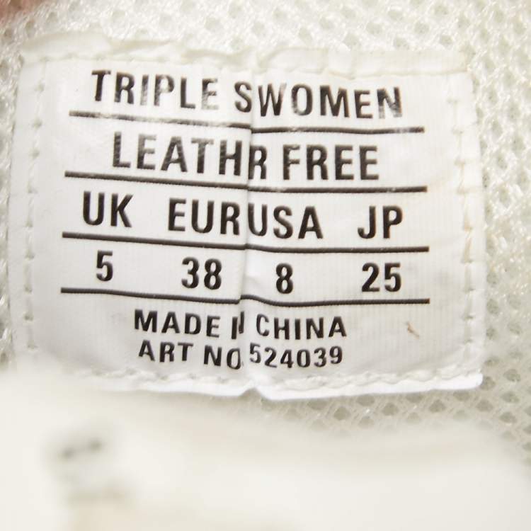 Pre Owned Balenciaga White/Grey Leather Triple S Sneakers Size 38