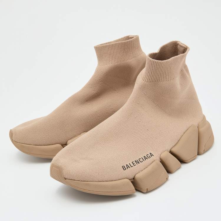 Balenciaga Beige Knit Speed Slip Sneakers Size 37 Balenciaga | TLC