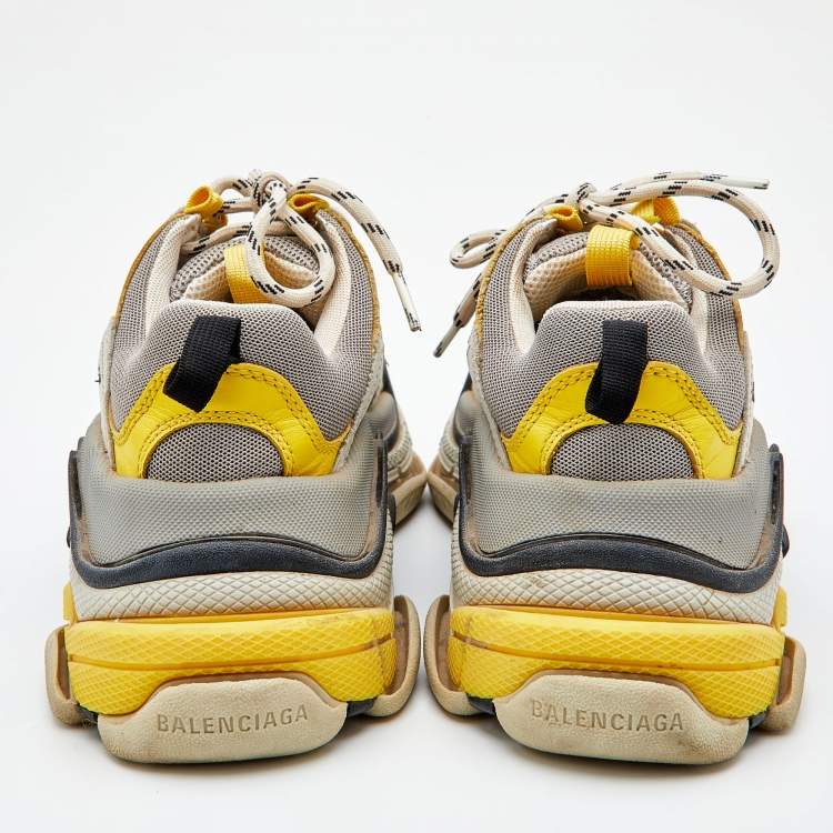 Pre Owned Balenciaga Multicolor Nubuck Leather and Mesh Triple S Sneakers Size 36