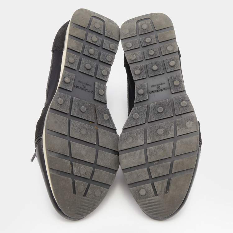 مملوكة مسبقًا Balenciaga Black Leather, Suede and Mesh Race Runner Sneakers Size 36