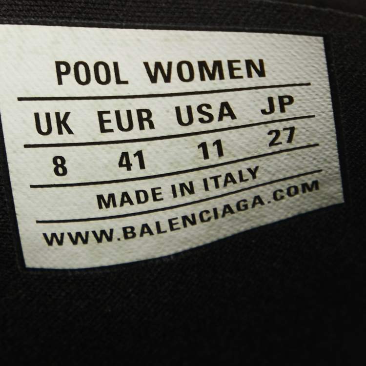 Pre Owned Balenciaga Black Rubber Flat Slides Size 41 