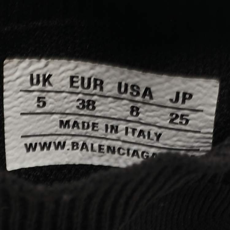 Pre Owned Balenciaga Black Knit Fabric Speed Trainer High Top Sneakers Size 38
