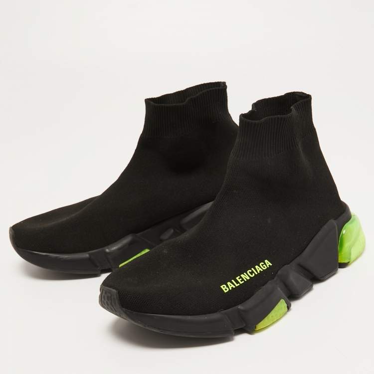 Mens Balenciaga Speed Sneaker Midsole Graffiti Black Green Polyester  ref362752  Joli Closet