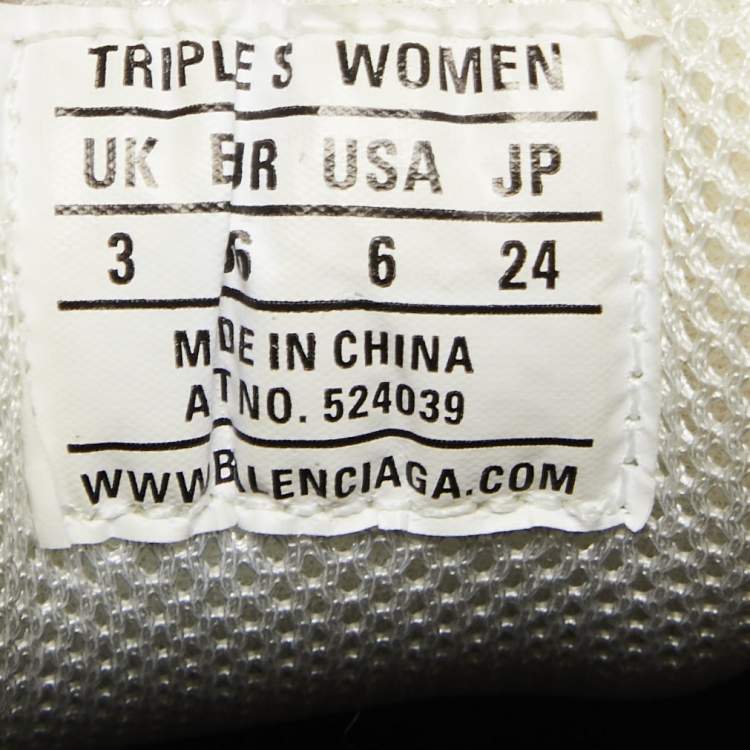 Pre Owned Balenciaga Tricolor Mesh and Leather Triple S Sneakers Size 36
