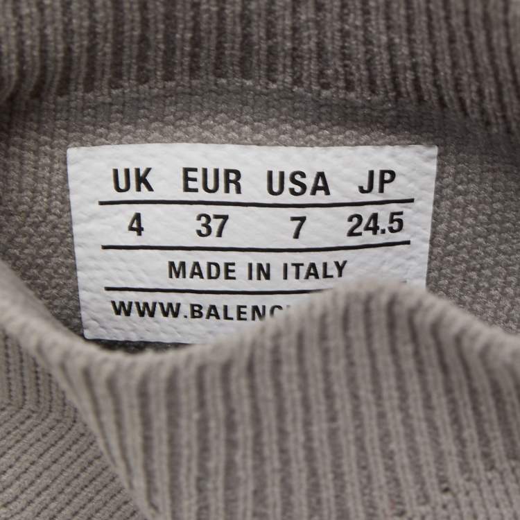 مملوكة مسبقًا Balenciaga Grey Knit Speed Trainer Sneakers Size 37