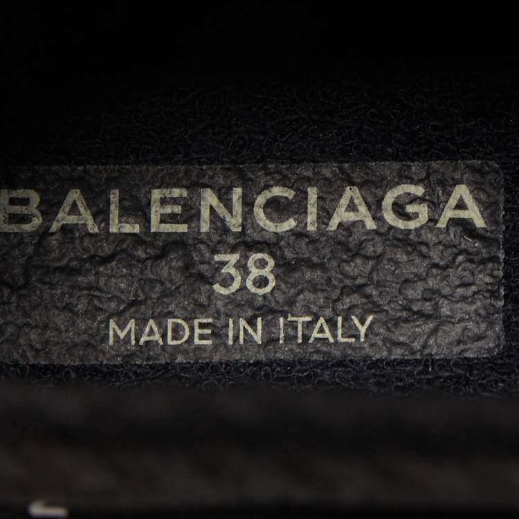Pre Owned Balenciaga Black Logo Print Knit Fabric Speed Trainer Sneakers Size 38