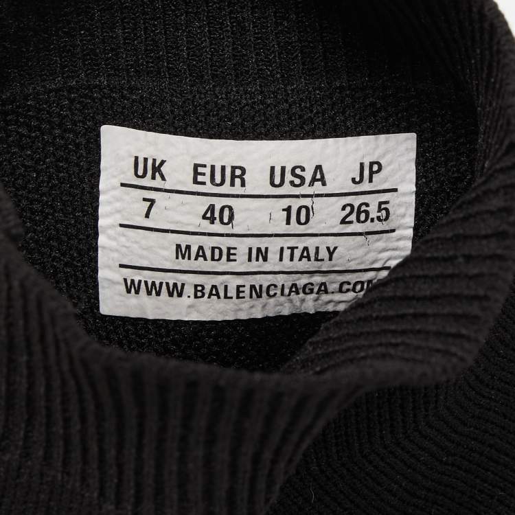 Pre Owned Balenciaga Black Knit Fabric Speed Trainer Sneakers Size 40