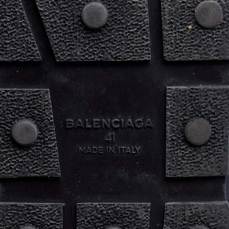 Pre Owned Balenciaga Black Leather, Mesh and Neoprene Race Runner Sneakers Size 41