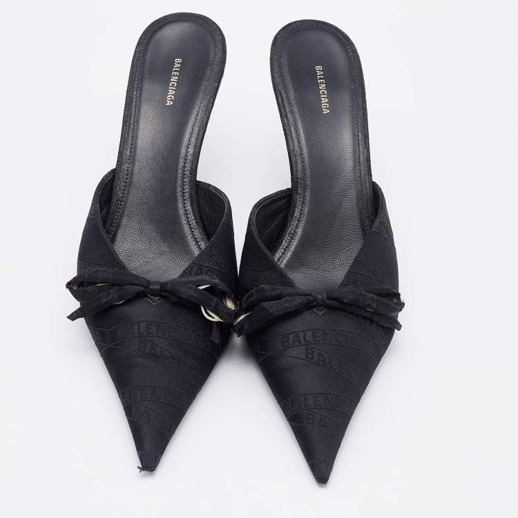 Pre Owned Balenciaga Monogram Fabric Knife Sandals Size 37.5