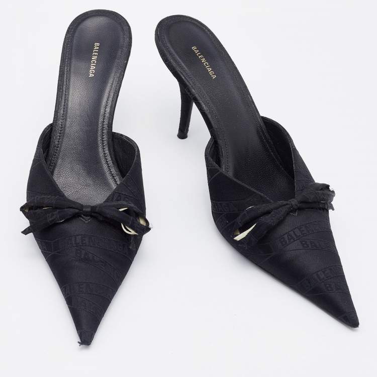 Pre Owned Balenciaga Monogram Fabric Knife Sandals Size 37.5