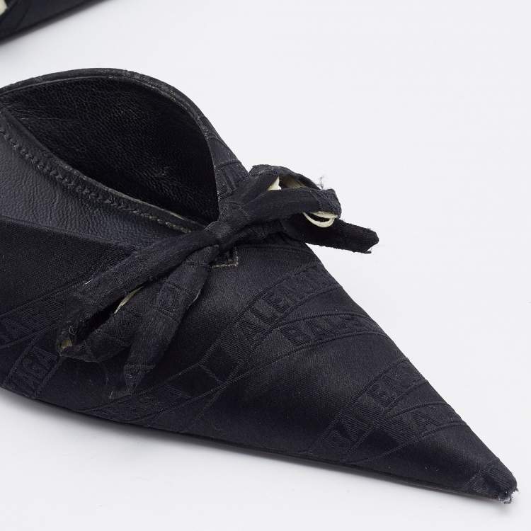Pre Owned Balenciaga Monogram Fabric Knife Sandals Size 37.5