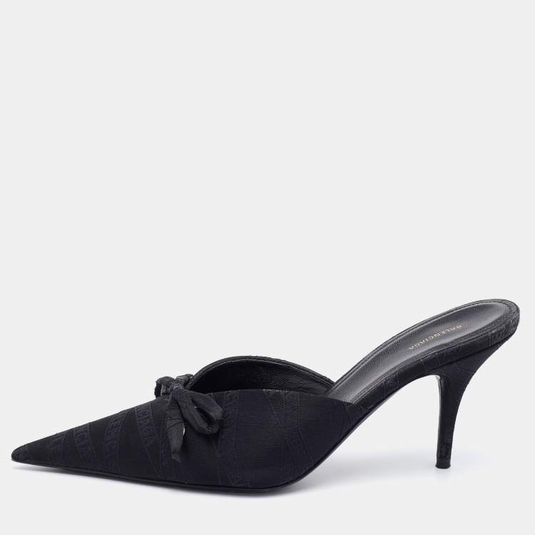 Pre Owned Balenciaga Monogram Fabric Knife Sandals Size 37.5