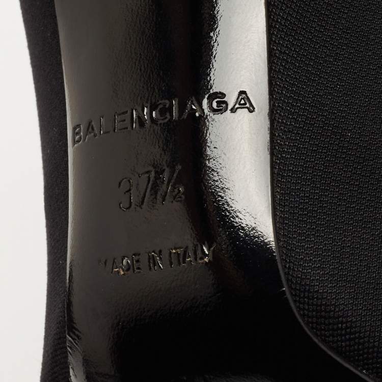 Pre Owned Balenciaga Black Stretch Fabric Ankle Boots 37.5