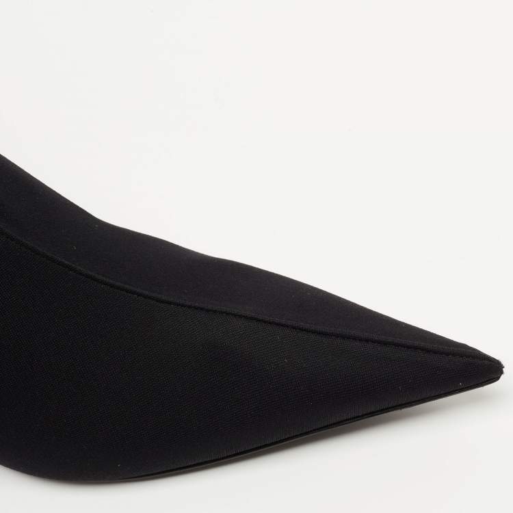 Pre Owned Balenciaga Black Stretch Fabric Ankle Boots 37.5