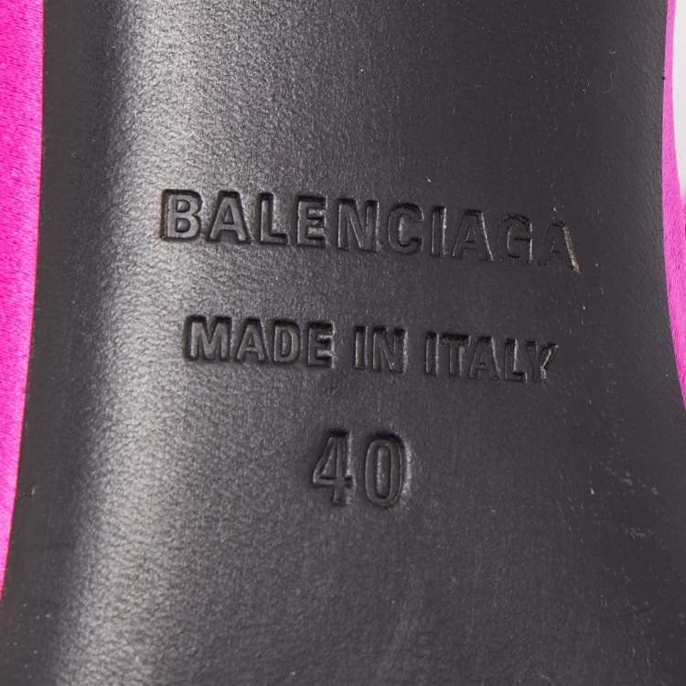 Pre Owned Balenciaga Pink Satin BB Knife D'orsay Pumps Size 40