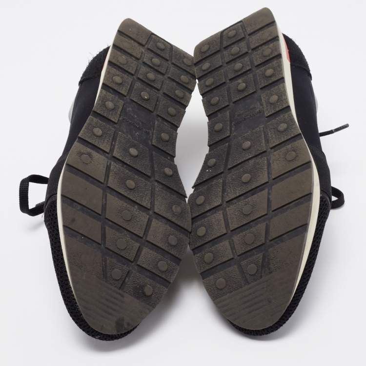 Pre Owned Balenciaga Black Leather, Mesh Race Runner Sneakers Size 40