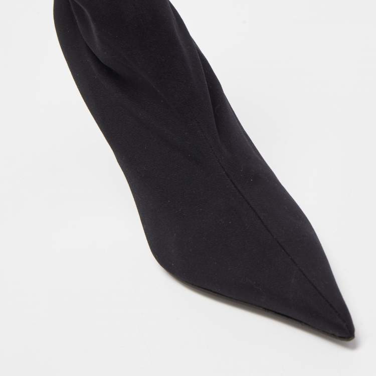 Pre Owned Balenciaga Black Nylon Socks Boot Size 36