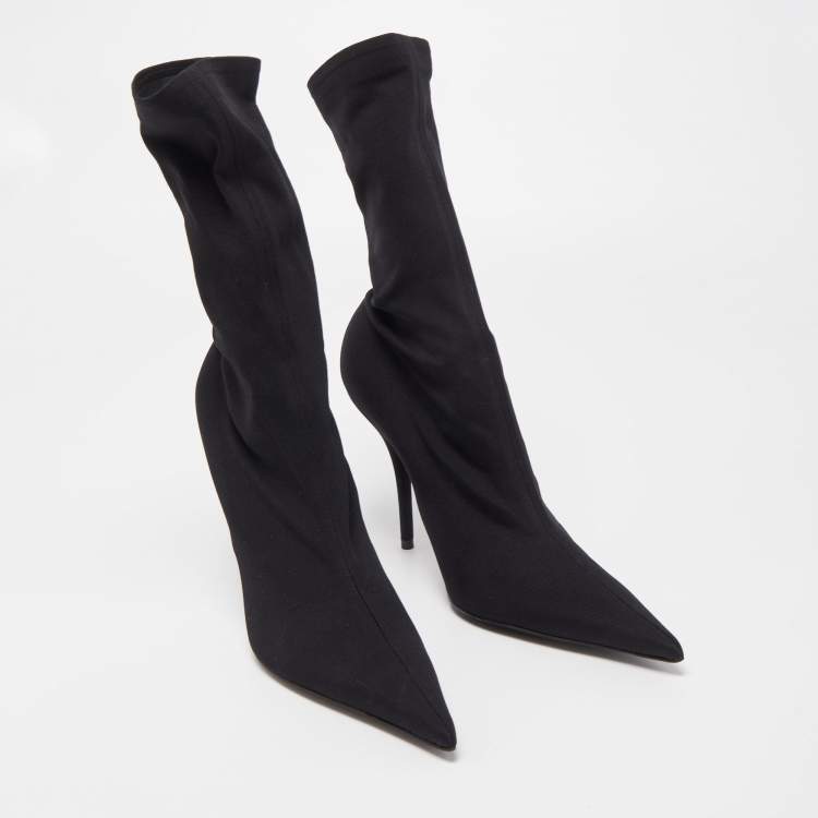 Pre Owned Balenciaga Black Nylon Socks Boot Size 36