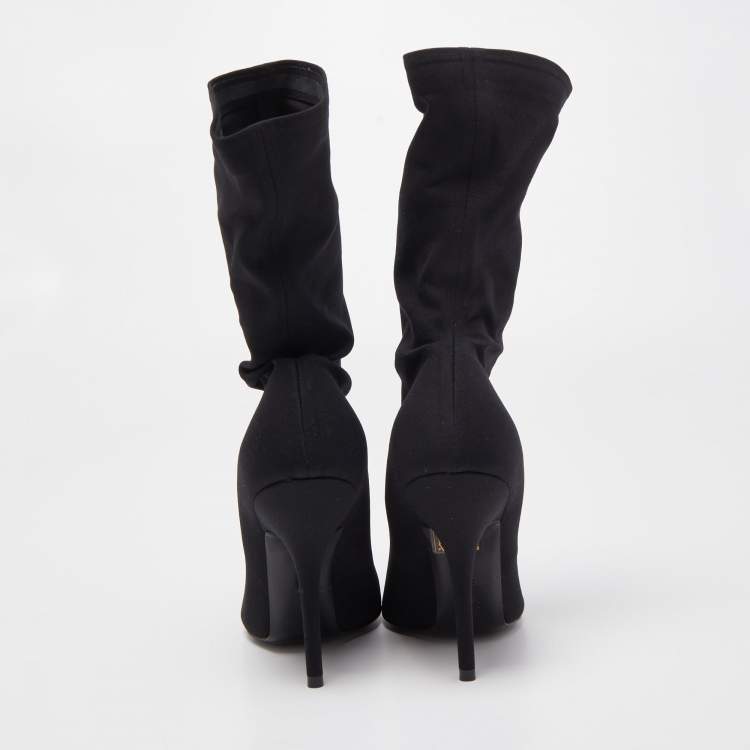 Pre Owned Balenciaga Black Nylon Socks Boot Size 36
