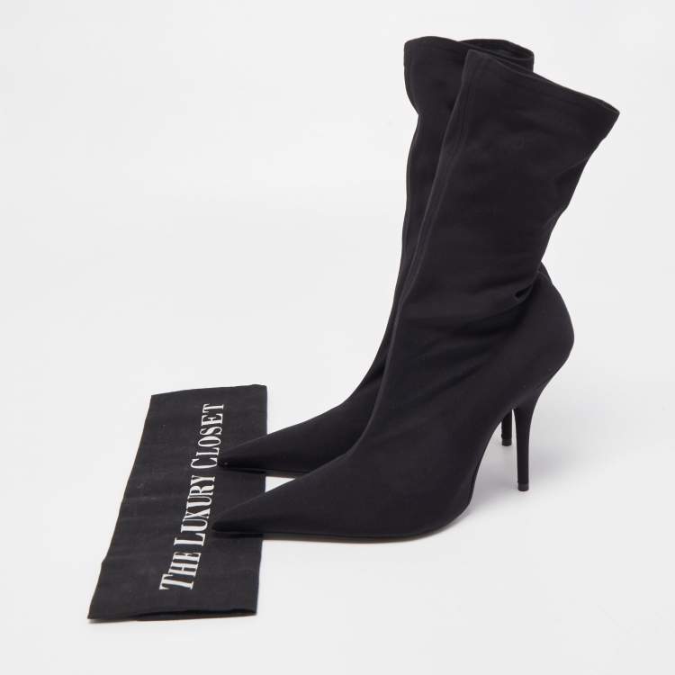 Pre Owned Balenciaga Black Nylon Socks Boot Size 36