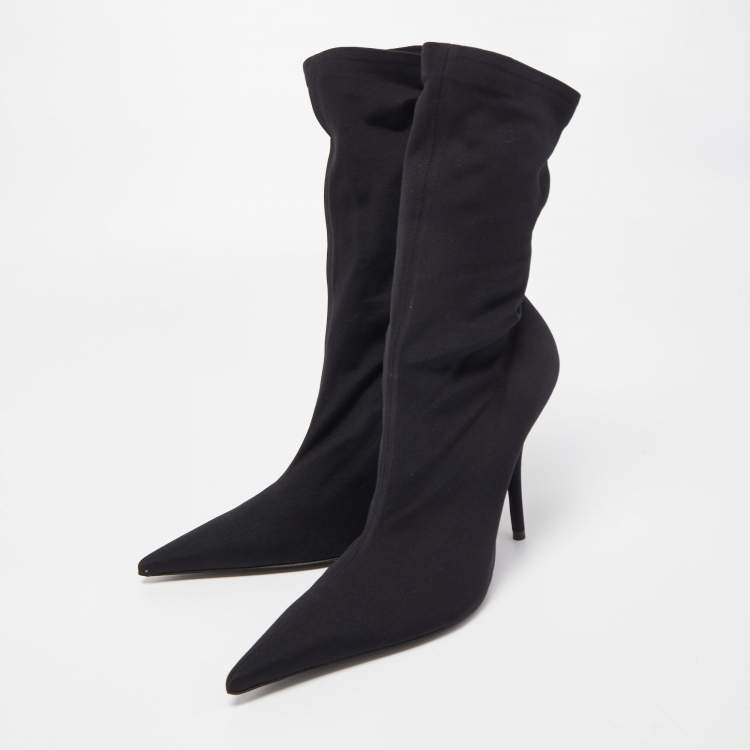 Pre Owned Balenciaga Black Nylon Socks Boot Size 36