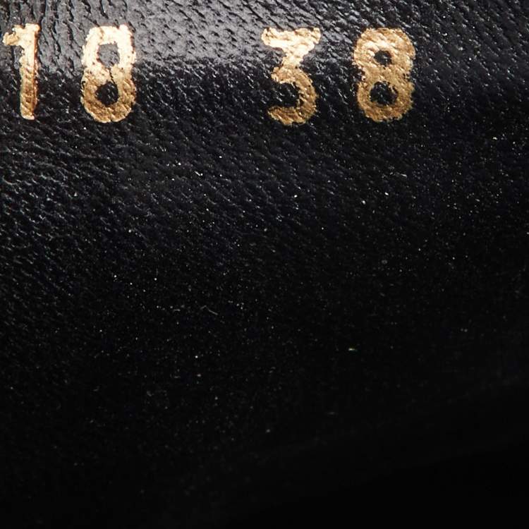 Pre Owned Balenciaga Black Croc Embossed Leather Cosy BB Flat Mules Size 38