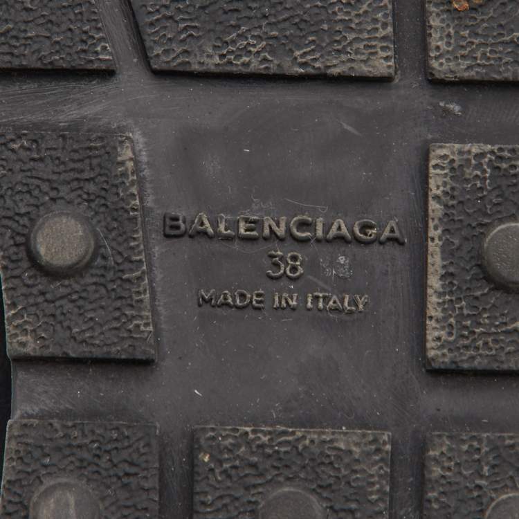 Pre Owned Balenciaga Black Leather, Fabric and Suede Race Runner Sneakers Size 38