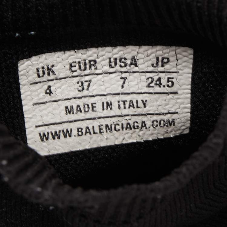 مملوكة مسبقًا Balenciaga Black Knit Fabric Speed Trainer Sneakers Size 37