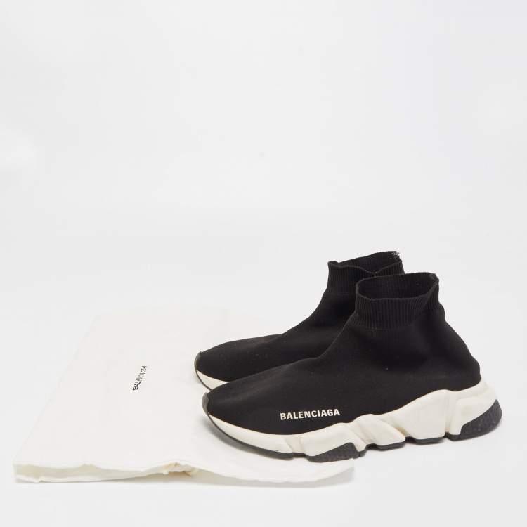 مملوكة مسبقًا Balenciaga Black Knit Fabric Speed Trainer Sneakers Size 37