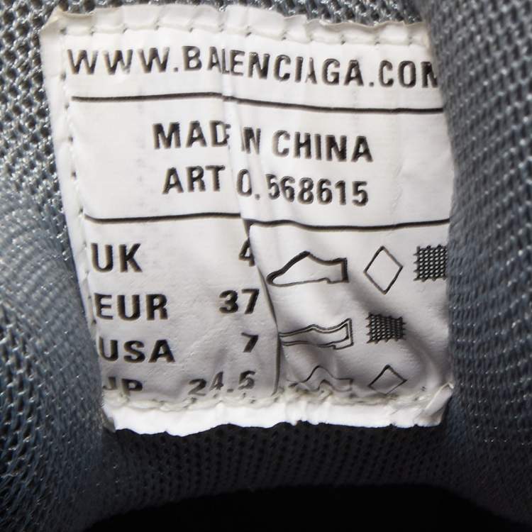 Pre Owned Balenciaga Grey/White Leather and Mesh Track 2 Low Top Sneakers Size 37
