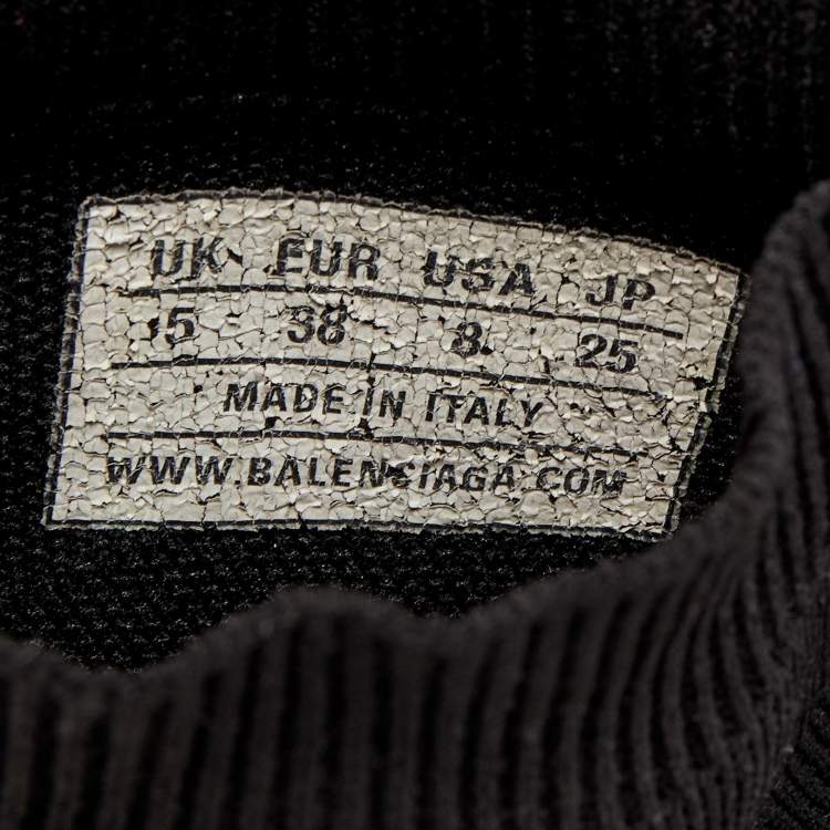 Pre Owned Balenciaga Black Knit Speed High Top Sneakers Size 38