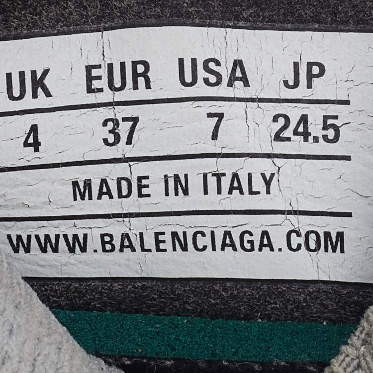 Pre Owned Balenciaga Grey Knit Fabric Speed Trainer Lace Up Sneakers Size 37