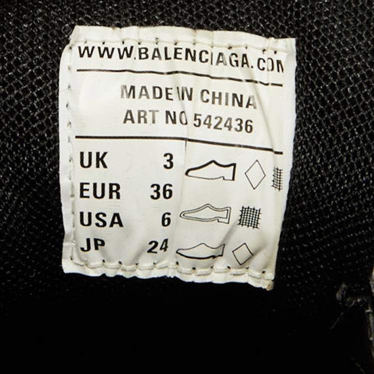 Pre Owned Balenciaga Grey/White Mesh and Leather Track Sneakers Size 36
