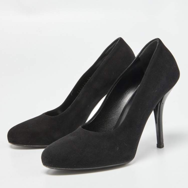 Pre Owned Balenciaga Black Suede Pumps Size 37