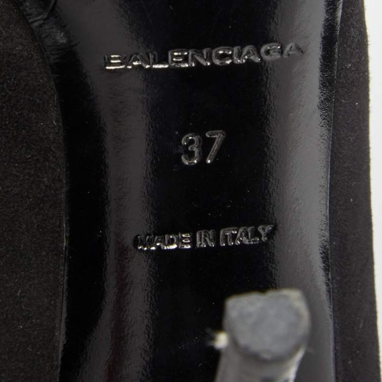Pre Owned Balenciaga Black Suede Pumps Size 37
