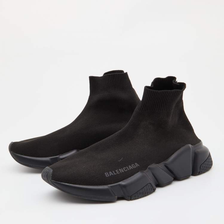 Balenciaga Woven Speed Trainer in Black & Red