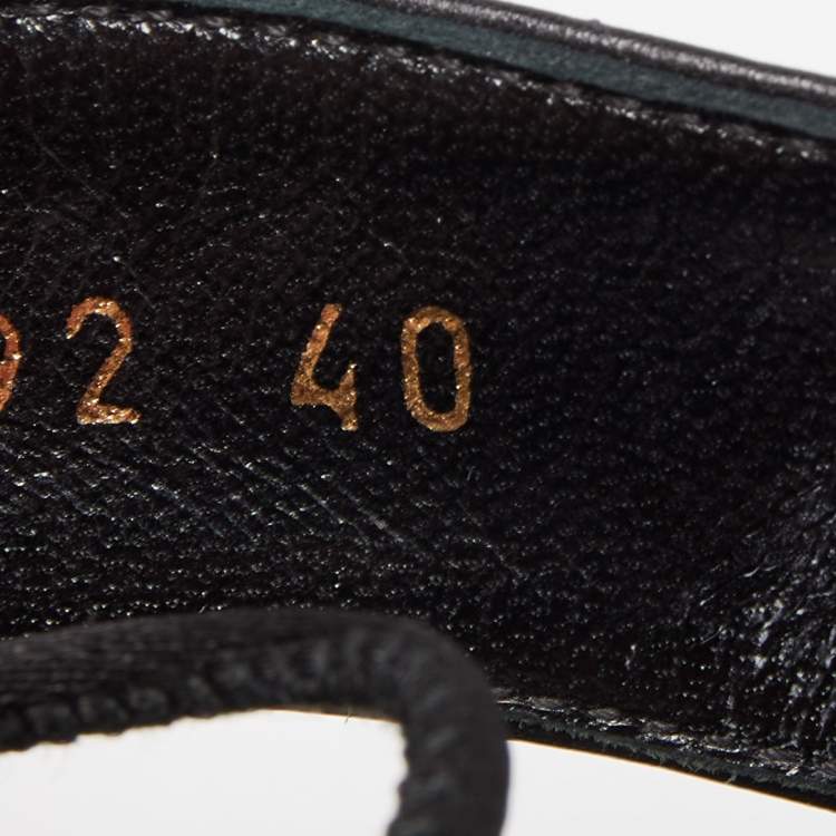 Pre Owned Balenciaga Black Leather Thong Flat Sandals Size 40
