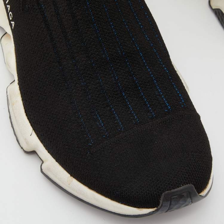 Pre Owned Balenciaga Black Knit Speed Trainer Slip On Sneakers Size 39