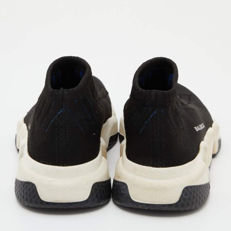 Pre Owned Balenciaga Black Knit Speed Trainer Slip On Sneakers Size 39