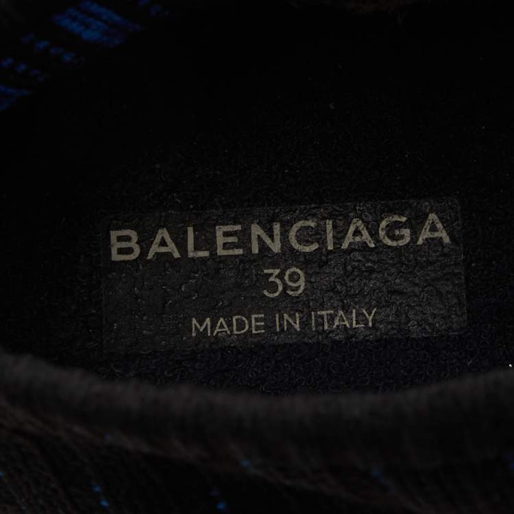 Pre Owned Balenciaga Black Knit Speed Trainer Slip On Sneakers Size 39
