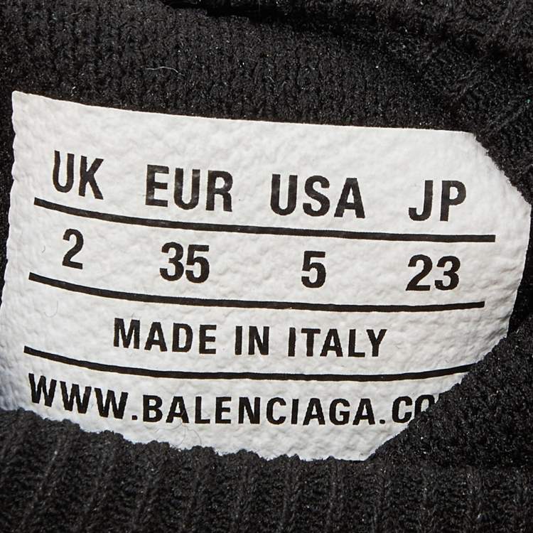 Pre Owned Balenciaga Black Knit Fabric Speed Trainer Sneakers Size 35