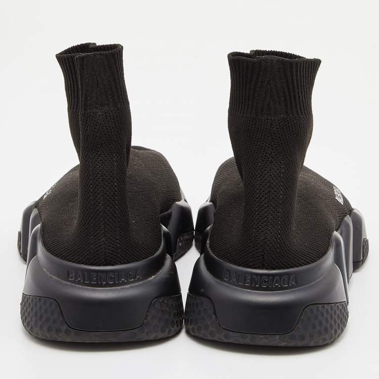 Pre Owned Balenciaga Black Knit Fabric Speed Trainer Sneakers Size 35