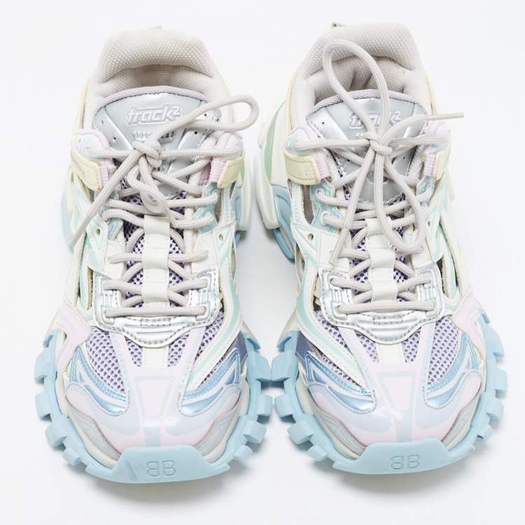 Pre Owned Balenciaga Multicolour Leather and Mesh Track 2 Low Top Sneakers Size 39