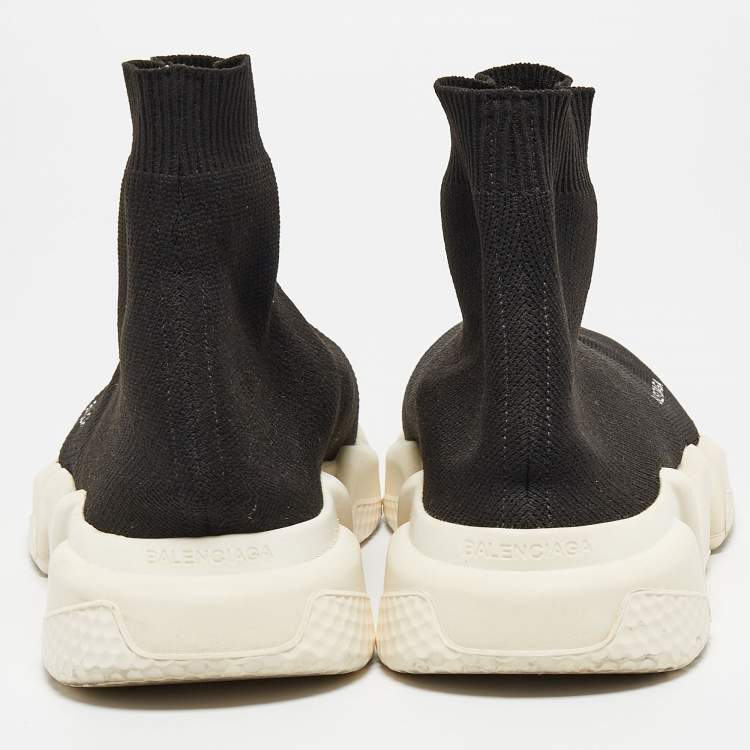 Pre Owned Balenciaga Black Knit Fabric Speed Trainer Sneakers Size 40