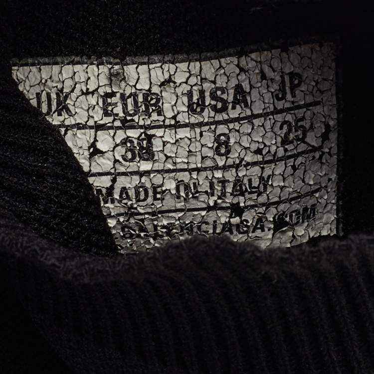 Pre Owned Balenciaga Black Knit Fabric Speed Trainer Sneakers Size 38
