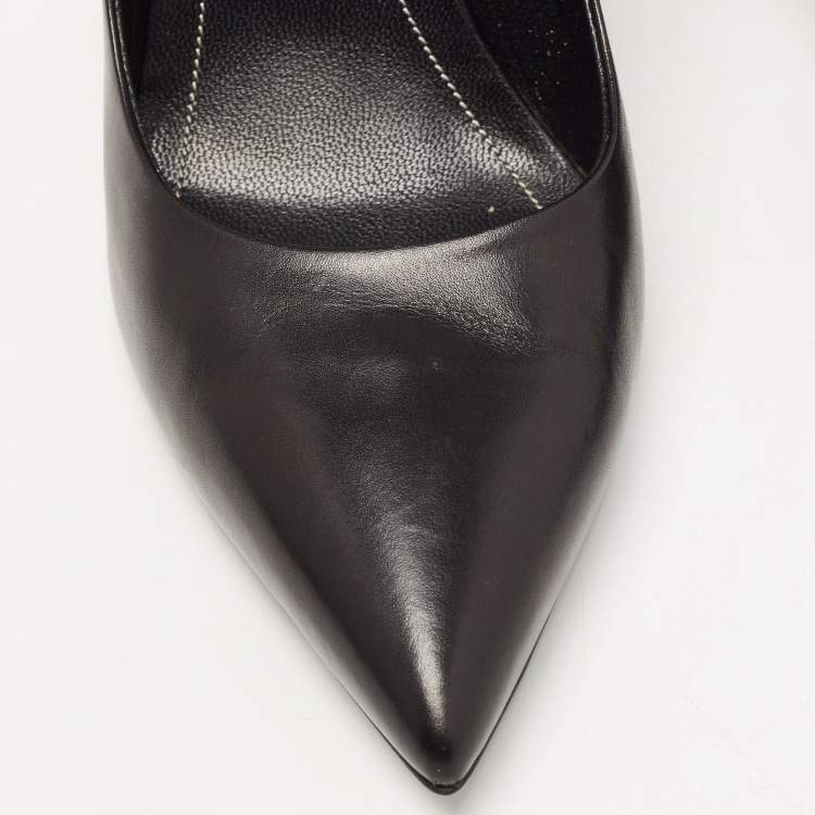 Pre Owned Balenciaga Black Leather Bistrot Pumps Size 38